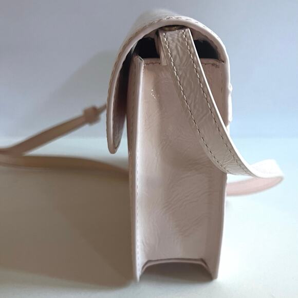 SAM EDELMAN NWOT Patent Leather Textured, Loraine Mini Box Crossbody, Blush - Picture 8 of 12